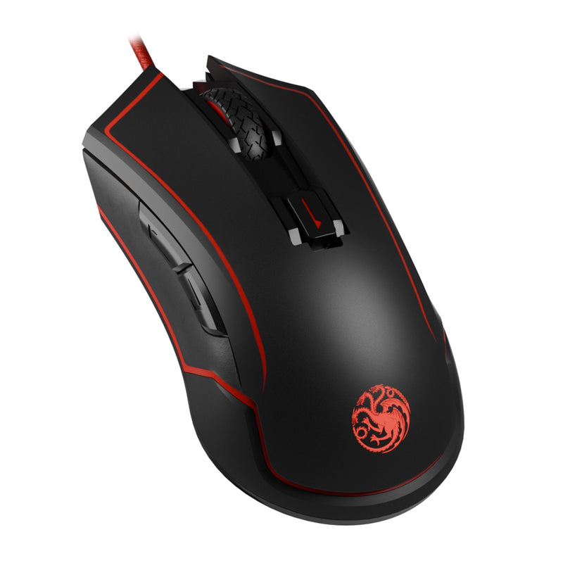Lexip Hbo Game Of Thrones - Targaryen Mouse Set Ambidextro RF Wireless + USB Type-c Óptico 4800 DPI