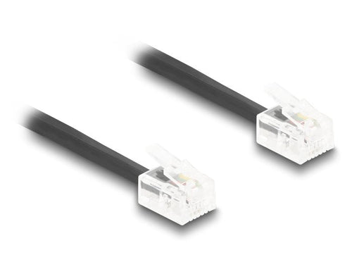 Delock Cable 90202 Telefónico Espiral RJ11 Male a RJ11 Male Black 2M — image 1