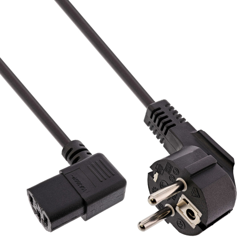 Inline Cable Power Type F Ángulo a Connector IEC Ángulo Izquierdo 1,8M Black