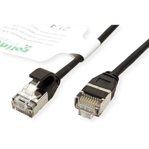 Roline Green U FTP Network Cable CAT.6A (class Ea), Lsoh, Slim, Black 3M