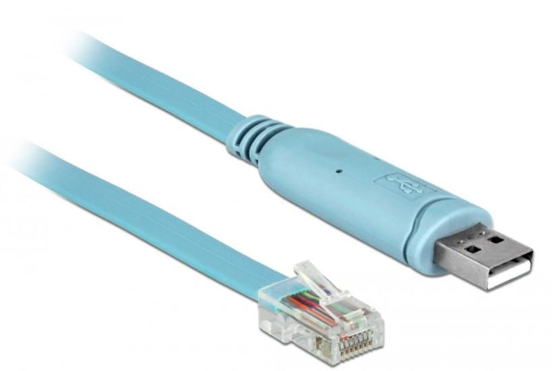 Delock 64185 Adapter Cable Vídeo 2M RJ-45 USB Type a Blue