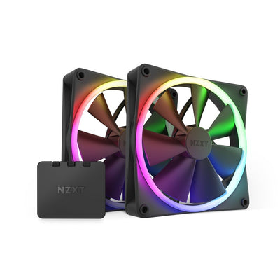 Nzxt Fan PC F140 RGB Twin Pack 140X140X26, Black Paquete 2 Incl. Controlador RGB And Fan 140MM RF-R14DF-B1 — image 1