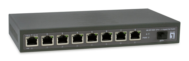 Levelone PoE + Switch 8XGE PoE 1X10GSFP + 120W Unmanged Plastic