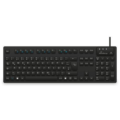 Mediarange Kabelgeb. Hygiene-teclado, Qwertz, IP68,1.5M, Sw