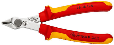 Knipex Pliers Electronic Super Knips 78 06 125, Electrónicos Red/Yellow With Resorte Opening And Limitador Ope — image 1