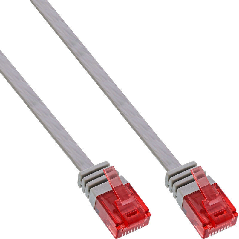 Inline Flat Ultraslim Network Cable U/UTP CAT.6 Gigabit Ready Grey 2M
