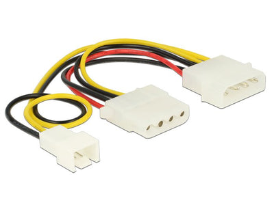 Delock 83658 Cable Power Molex Male 1 X Molex Female + 1 X 3 Pines Male Fan 14CM — image 1