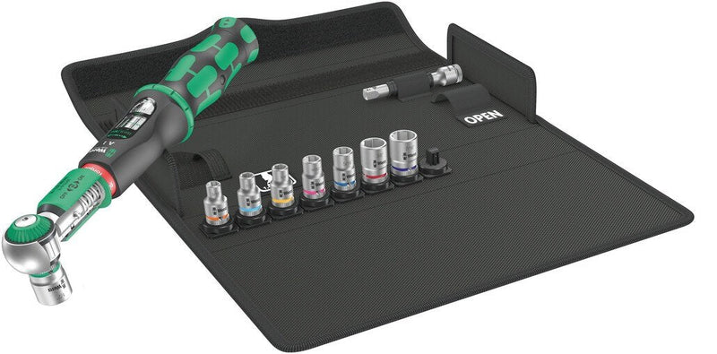 Wera Key Dinamométrica Safe-torque a 1 Imperial Set 1, 10 Pieces Black Green Square 1/4, 2-12 Nm