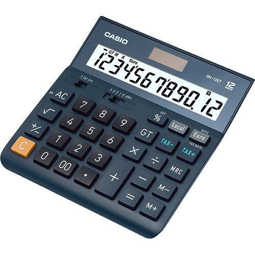 Casio Calculator Office Desktop Black 12 Dígitos DH-12ET
