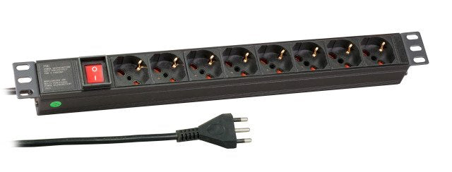Efb 19 1HE Power Strip Plugs 8 X It With Switch Alu Sw