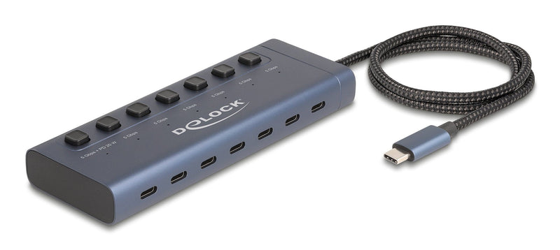 Delock Hub USB 5Gbps With 7 USB Type-c Ports With Switch Davon 6 X Datenport