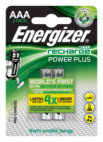 Energizer Power Plus Batteries Recargables 700MAH Aaa HR03 2 Units — image 1