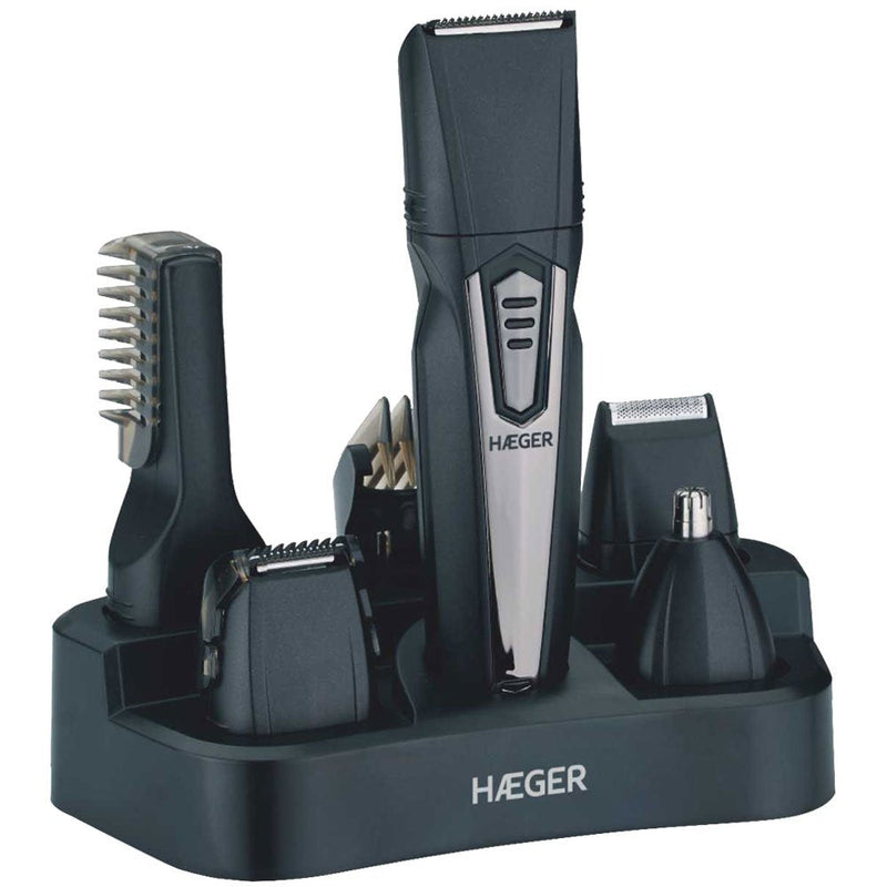 Haeger Trimmer Máquina Hair Clipper Trimmer 5 In 1 Black Silver