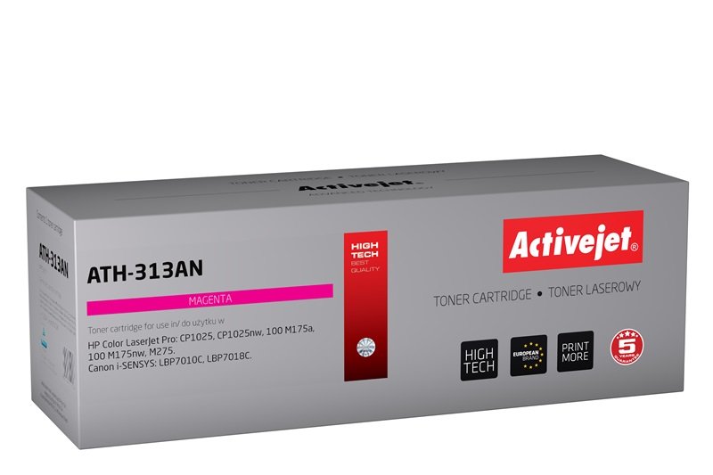 Activejet Toner ATH-313AN (reemplazo Canon HP 126A CRG-729M CE313A - Premium - 1000 Páginas - Magenta