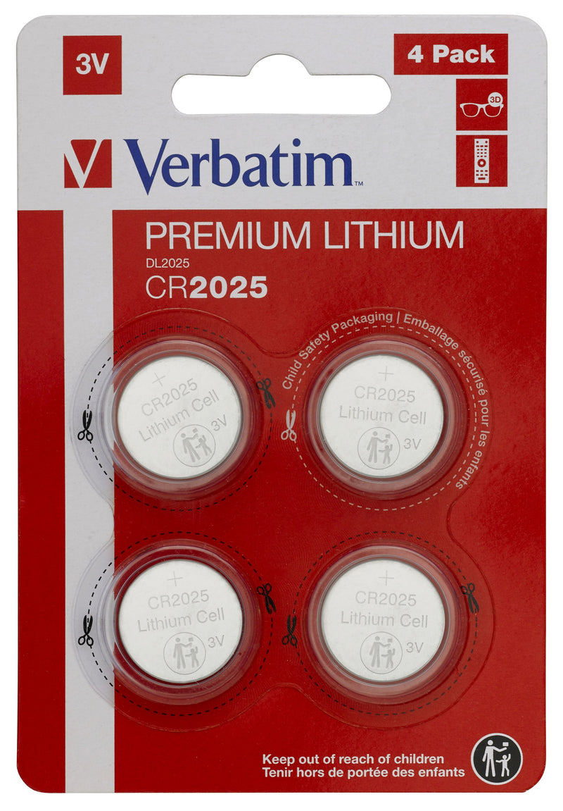 Verbatim Batteries Planas Litio 3V - CR2025 (4 Pack)