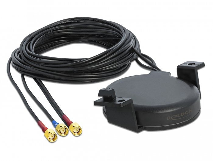 Delock LTE Mimo Gnss Antenna 3 X Sma Connector Male RG-174 3M Assembly Atornillado Outdoor Black