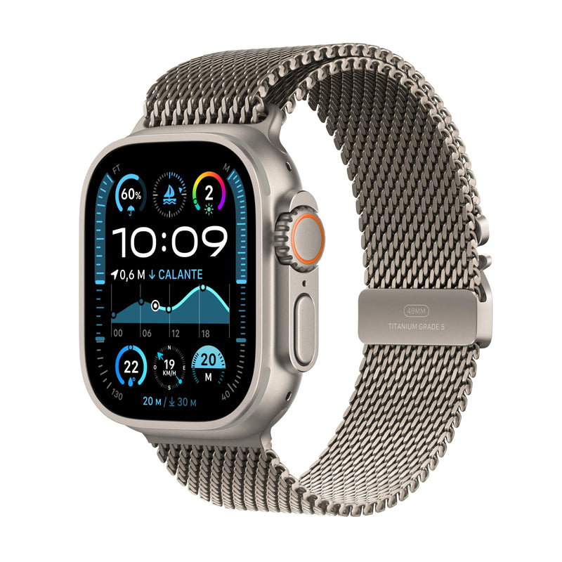 Apple Watch Ultra 2 GPS + Cellular 49MM Natural Titanium Case With Natural Titanium Milanese Loop - M