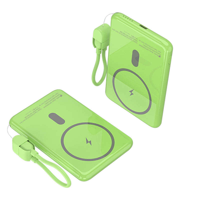 Leotec Powerbank 5000MAH LEPOWW20W5G 20W Wireless Green Includes USB Cable Type-c