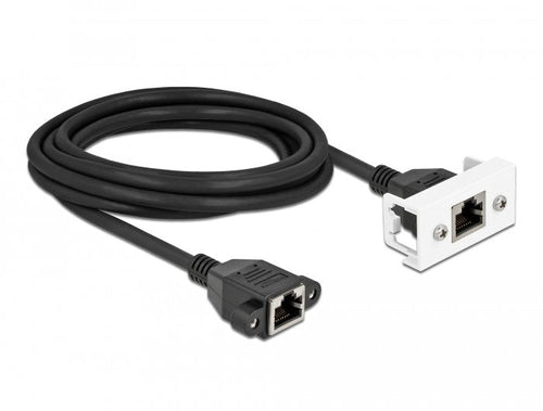 Delock Network Cable Alargador Easy 45MÓDULO S FTP RJ45 Connector Female a RJ45 Connector Female CAT.6A 3M Bla — image 1