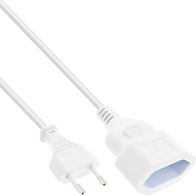 Inline Euro Type C Plug Power Extension Male a Female White 2M — image 1