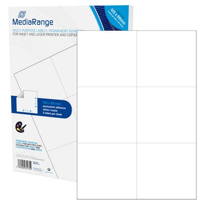 Mediarange MRINK144 Label Self-adhesive White Permanente 300 Pieces — image 1
