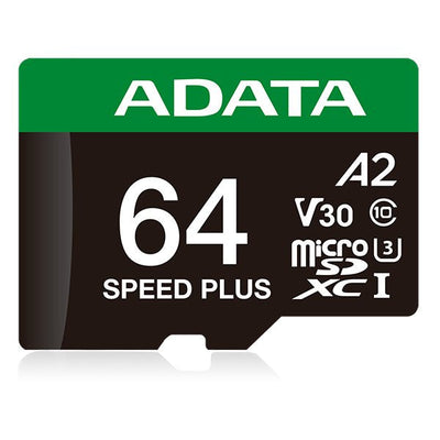 ADATA Speed Plus Microsdxc 64GB, Memory Card Uhs-i U3, Clase 10, V30, A2 UD64GUI3V30A2SP-RA1 — image 1