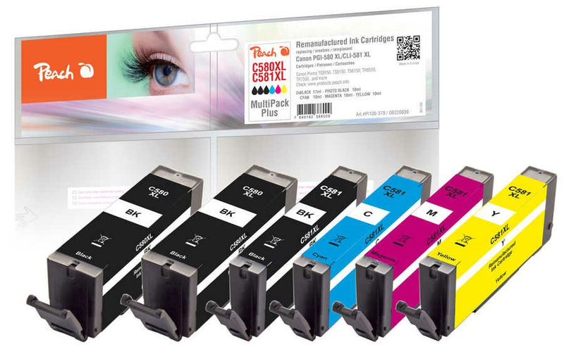 Peach Cartridge Canon NO.580XL/581XL Multipackplus Rem, Com