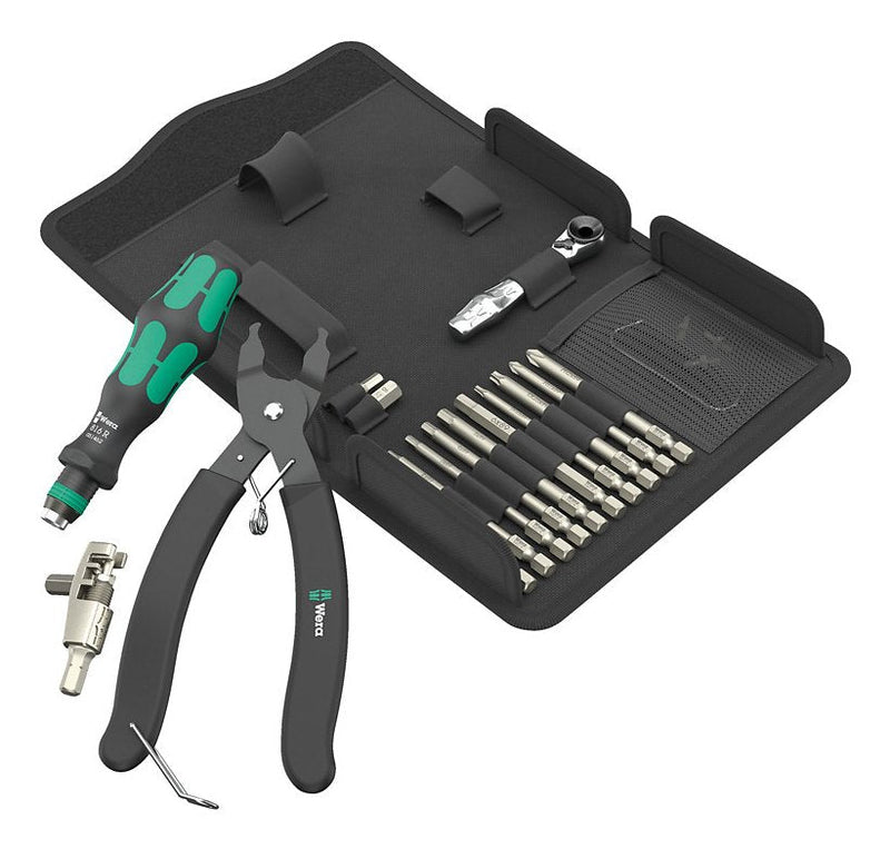 Wera 9532 Set Of Workshop Remachadora Cadena, 20 Pieces Set Of Tools Black/Green Includes Trinquete Punta R