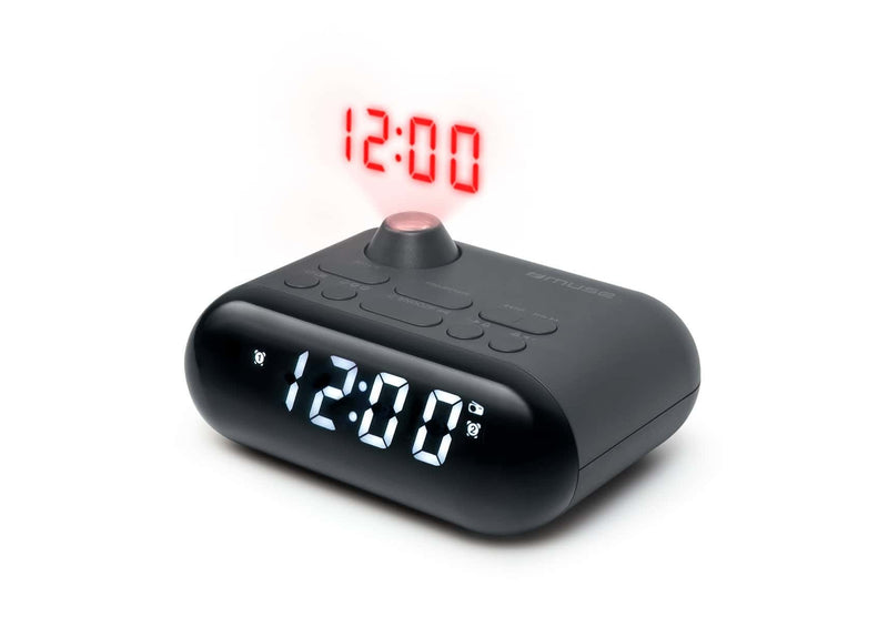Muse Radio M-179 P Clock With Projection, Black