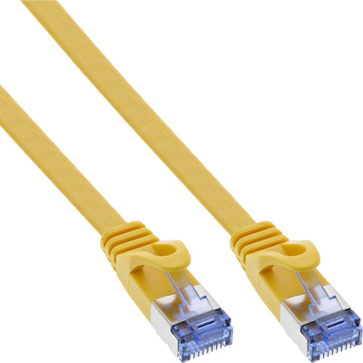 Inline Network Cable Flat , U/FTP, CAT.6A, Yellow 10M — image 1