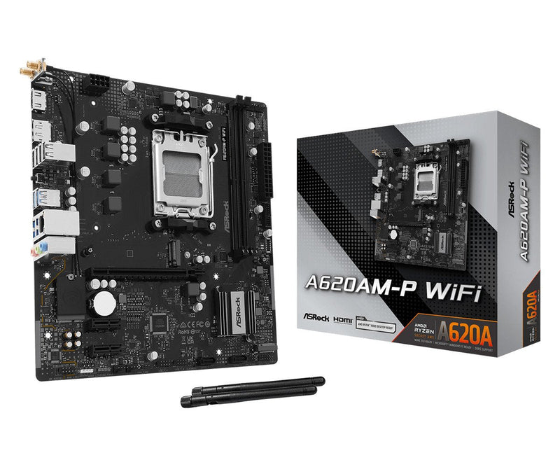 Asrock Motherboard A620AM-P Wi-Fi (AM5) microATX