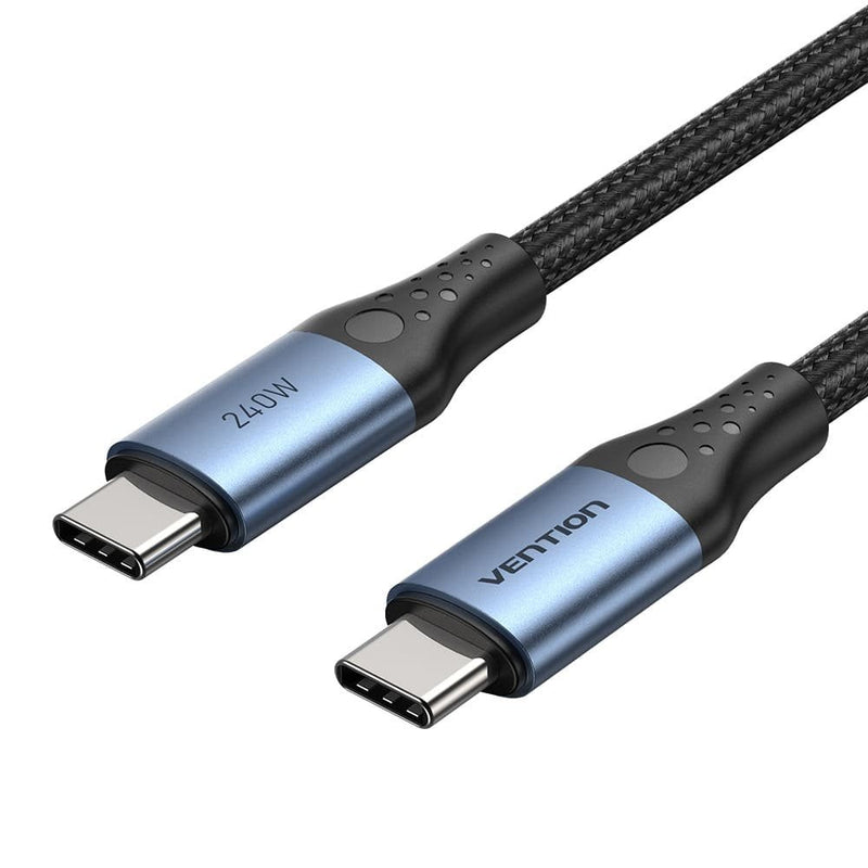 Vention USB Cable 2.0 Type-c 5A Trebd USB Type-c Male USB Type-c Male Up To 240W 480Mbps 50CM Blue And Black