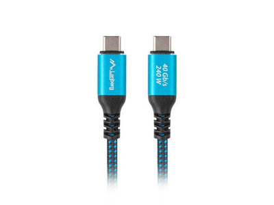 Lanberg Cable USB-C M 4.0 0.5M 240W 8K 60HZ Black-blue — image 1