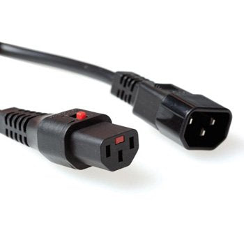 Powercord C13 IEC Lock - C14 Black 2M, PC1021