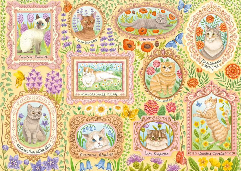 Schmidt Spiele Gatos Nobles Flores, Rompecabezas 1000 Pieces 59792