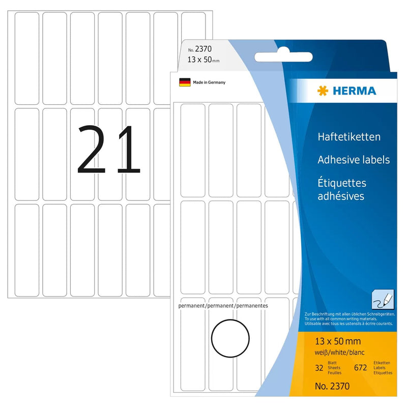 Herma Labels Multiusos Paper White 13X50 Mm Matte 672 Pieces