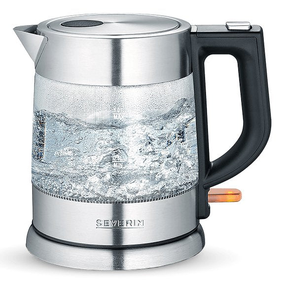 Severin Wk 3468 Tetera Eléctrica 1 L 2200W Negro Acero Inoxidable, Transparente