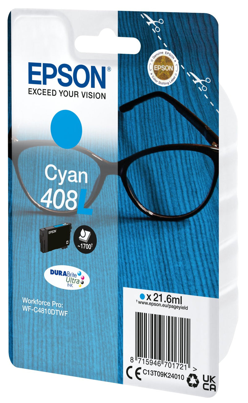 Epson Ink Cyan Single Pack 408L Durabrite Ultra Ink