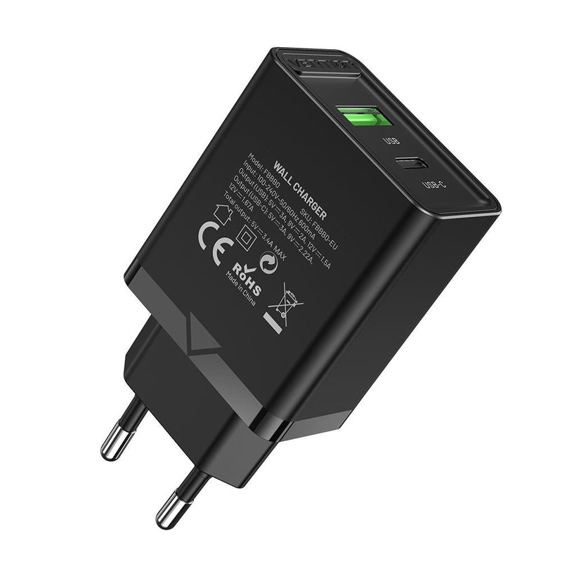 Vention Wall Charger FBBB0-EU 1x USB Type-c 1x USB 20W