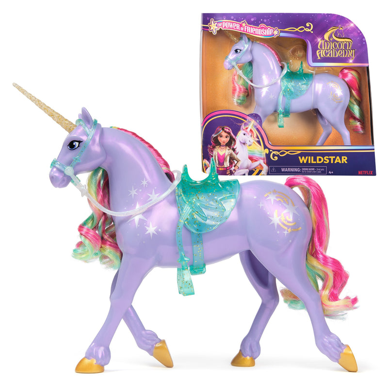 Spin Master Unicorn Academy - Unicorn Wildstar, Figure Toy 28CM Height With Melena And Cola Reales, Brida Remo