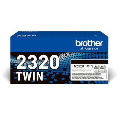 Brother Pack 2 Toner TN-2320 Black Long Life TN2320TWIN — image 1