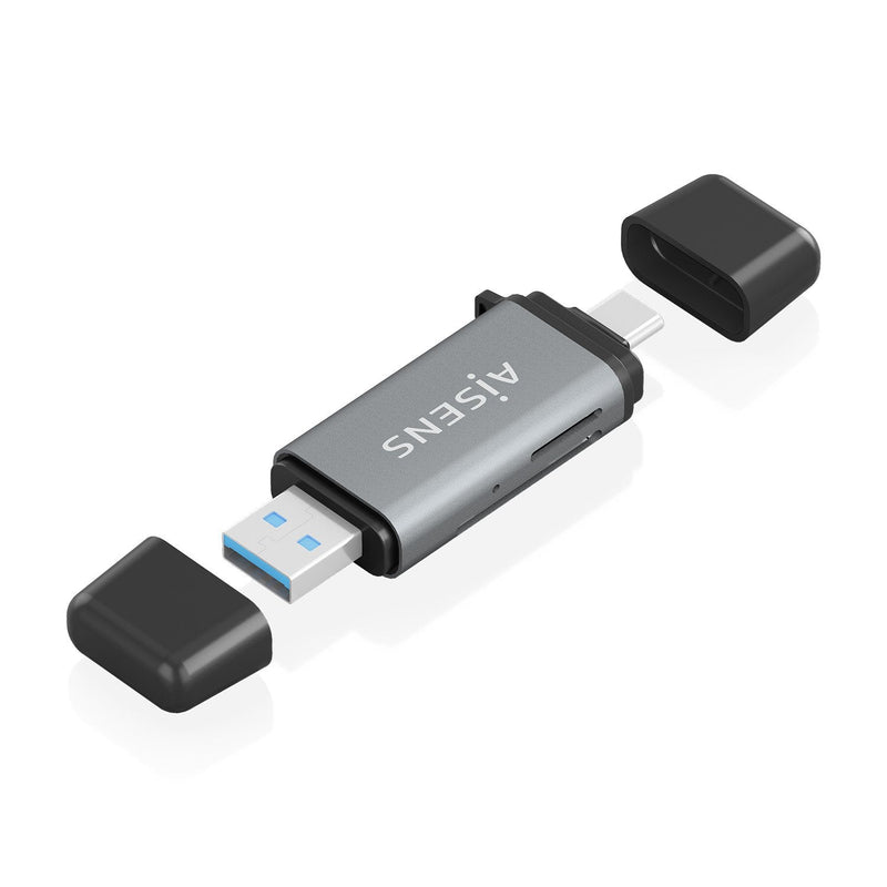 Aisens Card Reader Sd, microSD, Mmc, Rs-mmc, MMC Micro, USB-A And Usb-c, Grey
