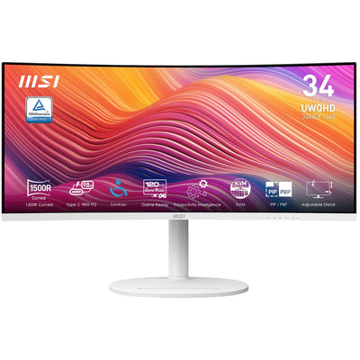 MSI Monitor 34 Modern MD342CQPWDE LED White Wqhd, Va, Curved Adaptive-sync, Hdmi, DisplayPort, Usb-c, Panel 12 — image 1