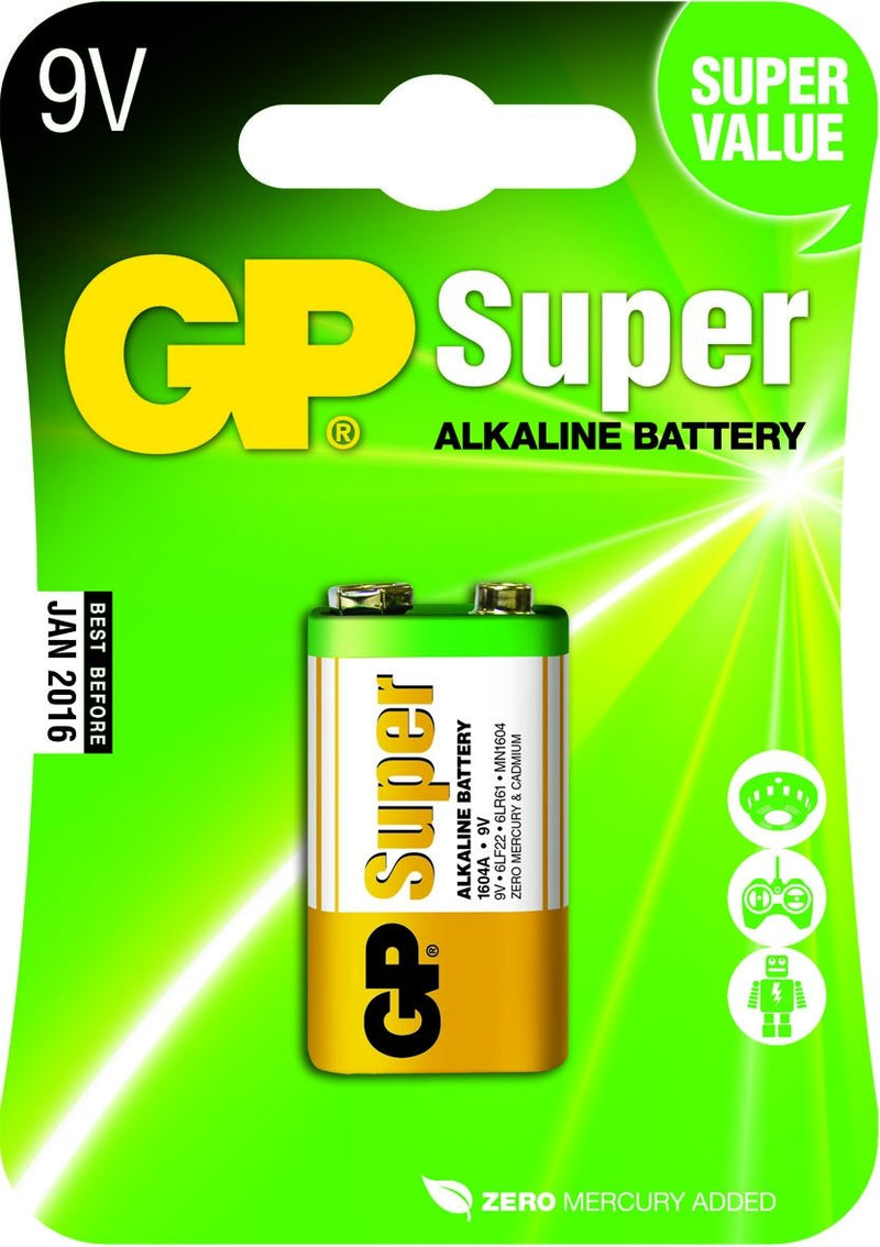 Gp Super Alkaline Battery Alcalina 9V-BLOCK 6LR61 0301604AC1