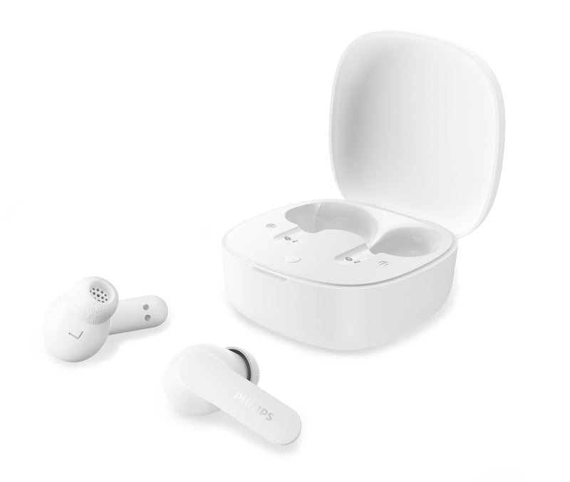 Philips Headphones Bluetooth TAT2100WT With Case Charging Battery Life 8H White