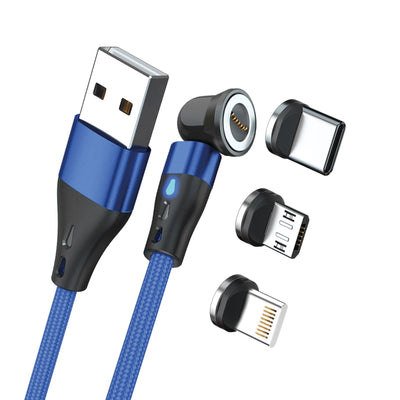 Realpower Magnetic Cable 3 AMP,2M, Blue With Adaptern — image 1