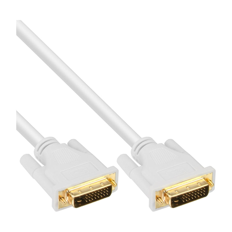 Inline Cable DVI-d 24 + 1 Male a Male DVI Dual Link White/Gold 2M
