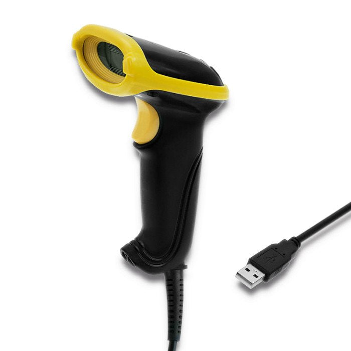 Qoltec 50867 Reader Code Barcodes Reader Laptop 1D/2D Laser Black Yellow