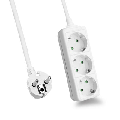 Helos Power Strip Classic, 3 Sockets White 1,5M, Without Switch — image 1