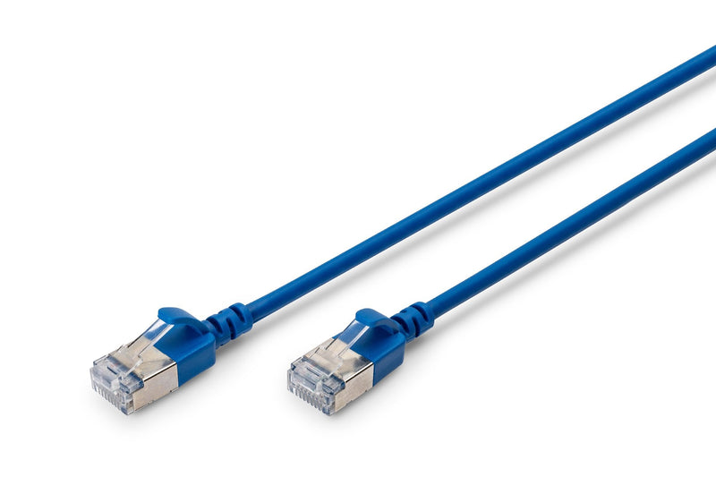 Digitus Network Cable CAT.6A F FTP Slim 0,50M Blue
